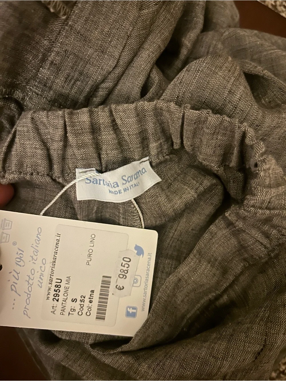 100% Linen Made in Italy NWT Extra Wide Leg Women’s Trouser Pants size Small - Picture 9 of 10